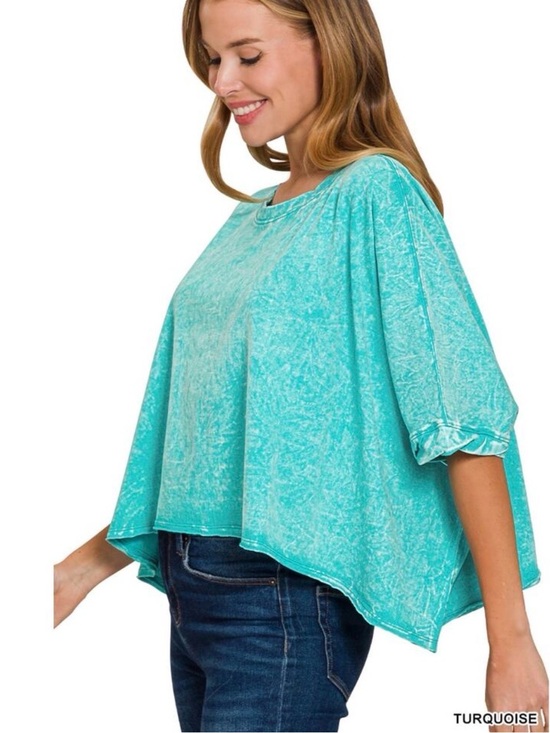 Zenana Outfitters Tops - Zenana Oversized Acid Washed Boxy Top